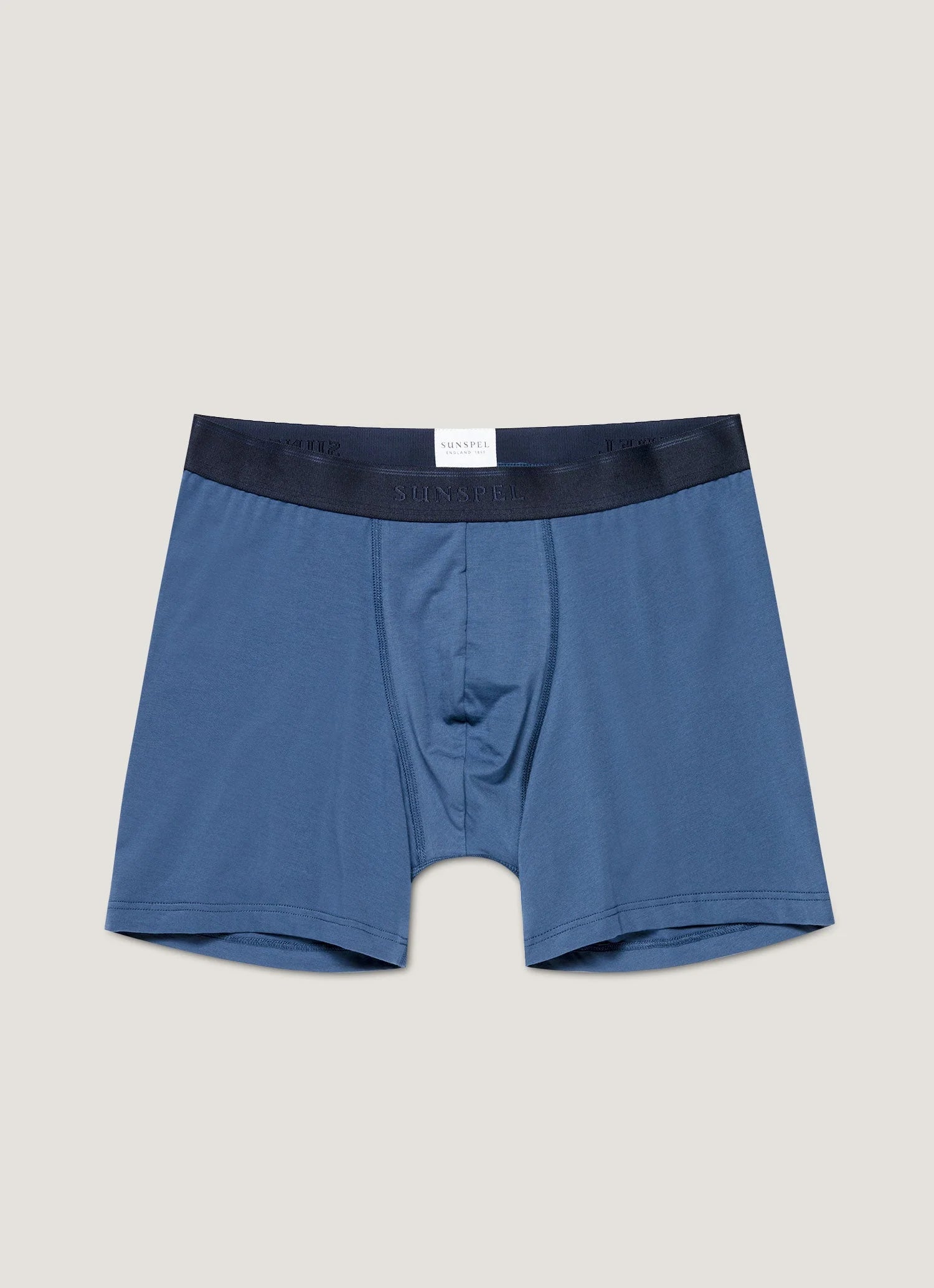 Baumwollstretch Shorts mit langem Bein Atlantikblau