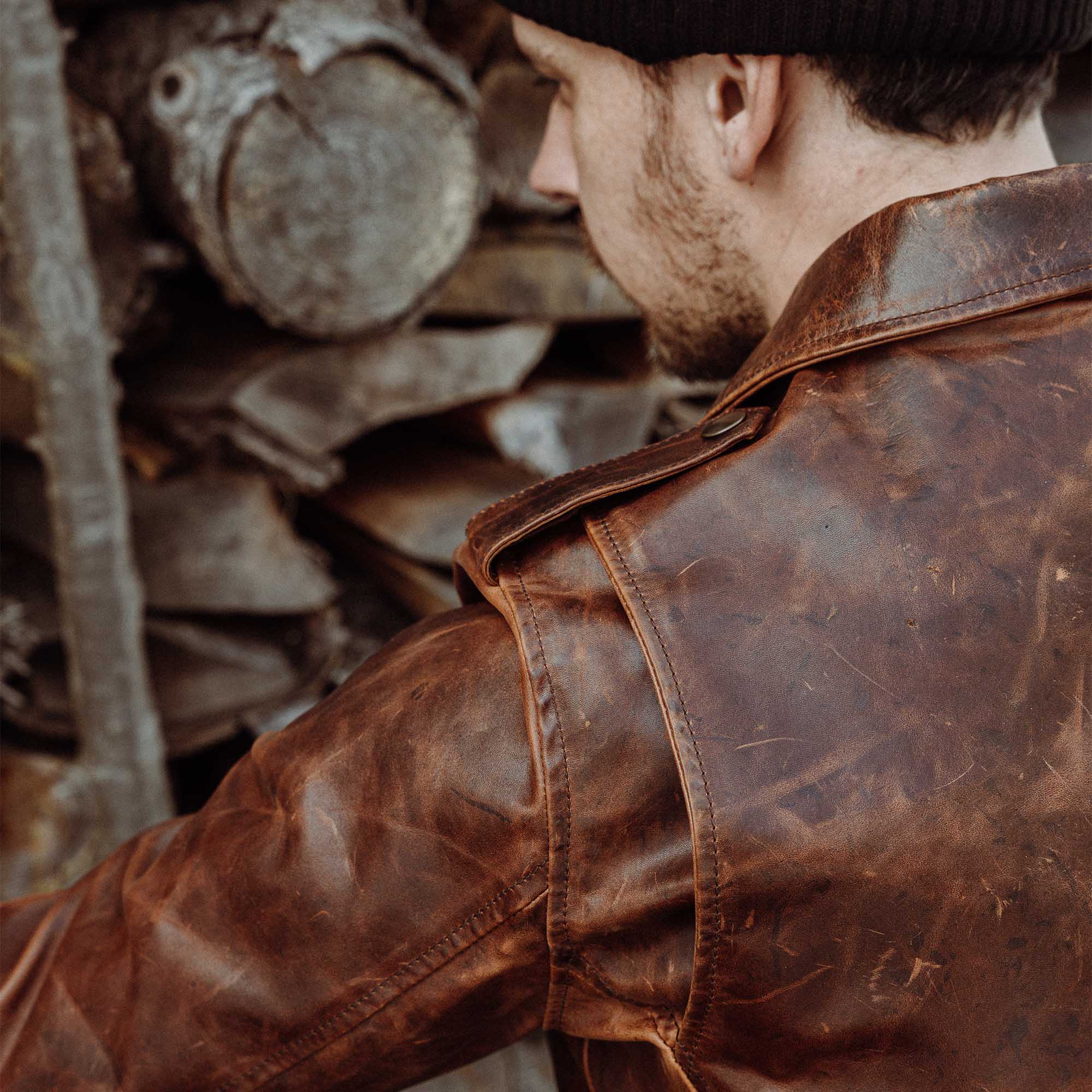 “Chiodo” Whiskey Horsehide Leather Jacket