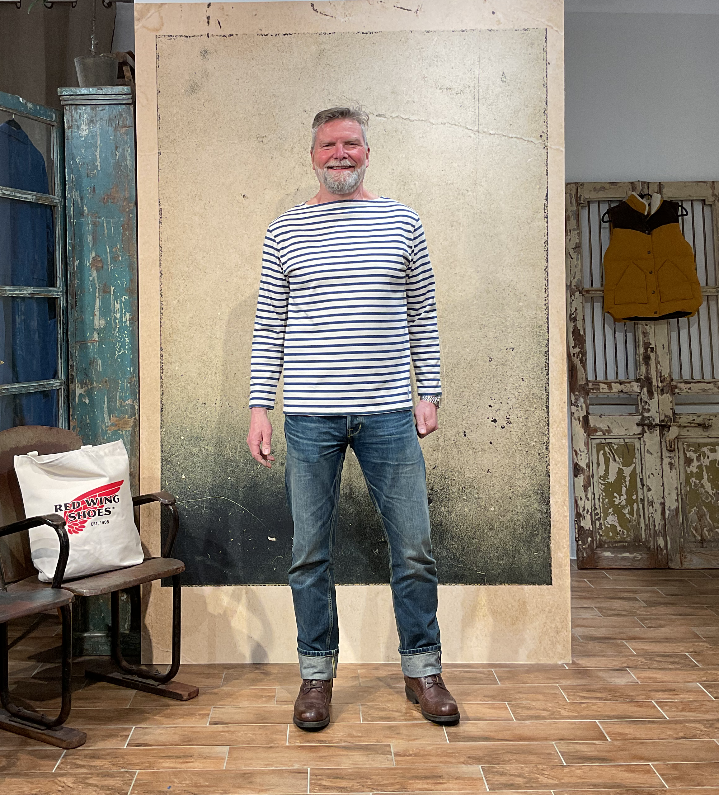 Orcival Striped shirt Ecru Indigo / Mixed Waid, unisex