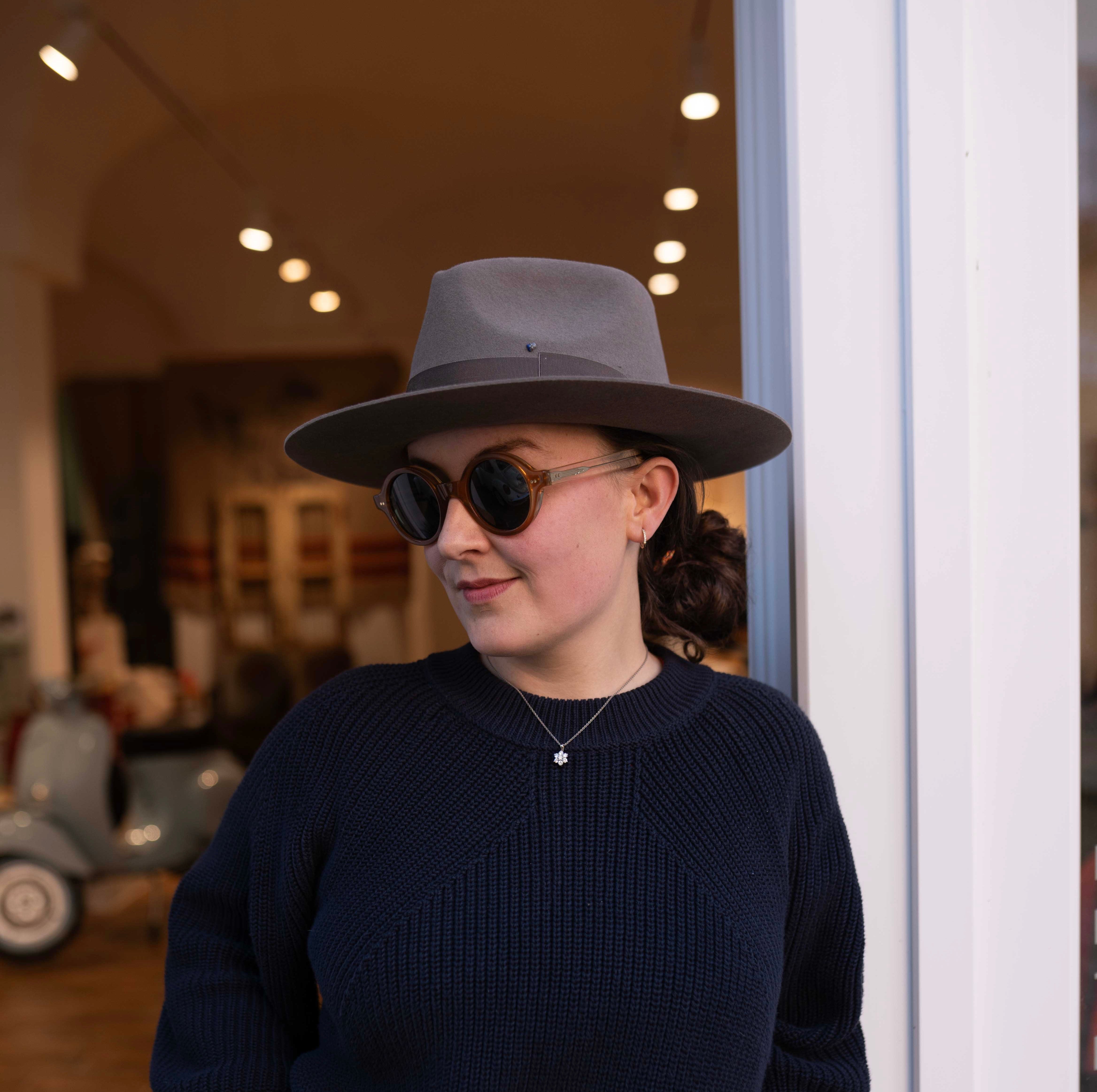 SuperDuper Grateful Mend Rabbit Fedora Crown Hat Light Tan