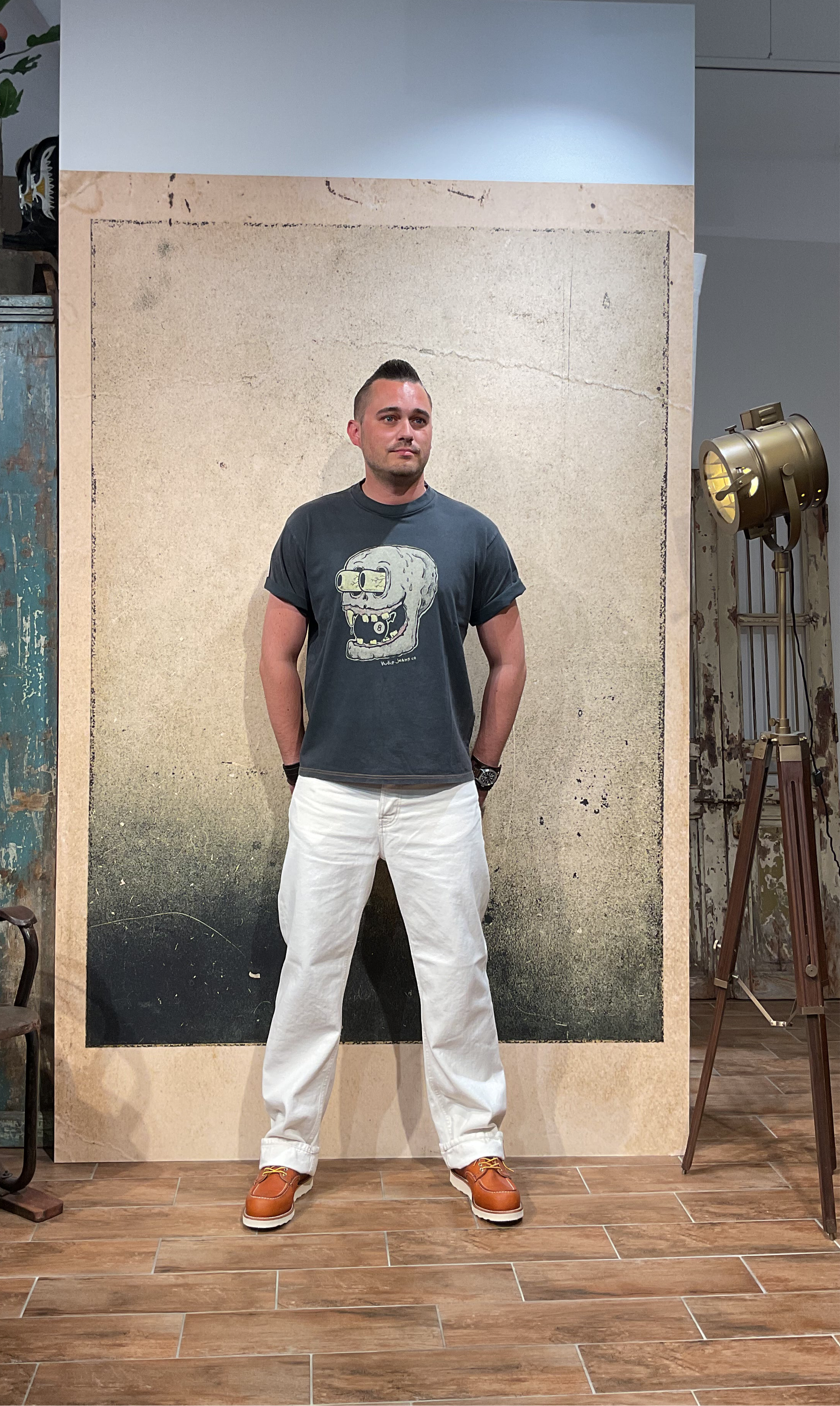 Nudie Jeans Koffe 8 Ball T-Shirt Antracite