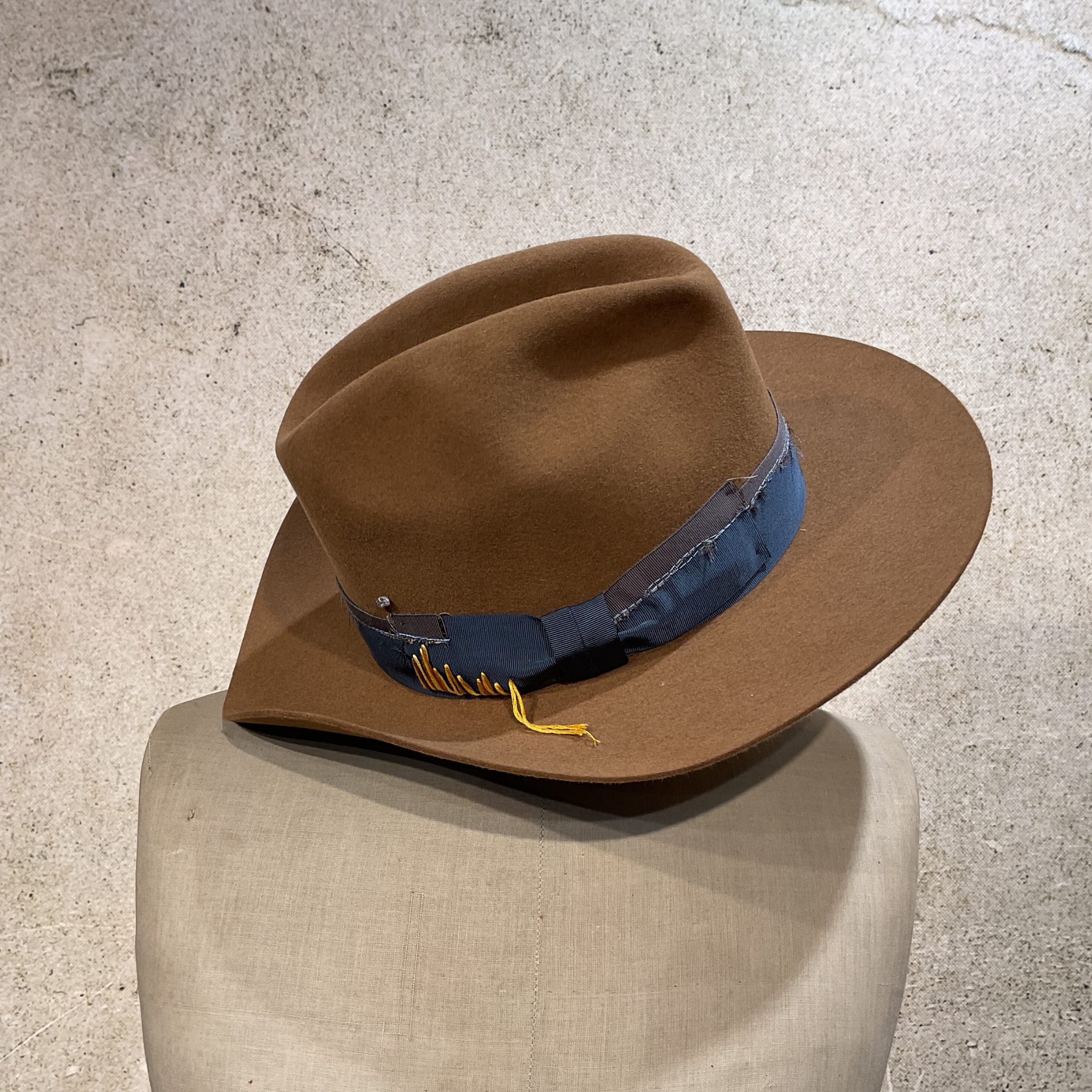 SuperDuper Luke Mend Rabbit Fur Felt Western Crown Hat Camel