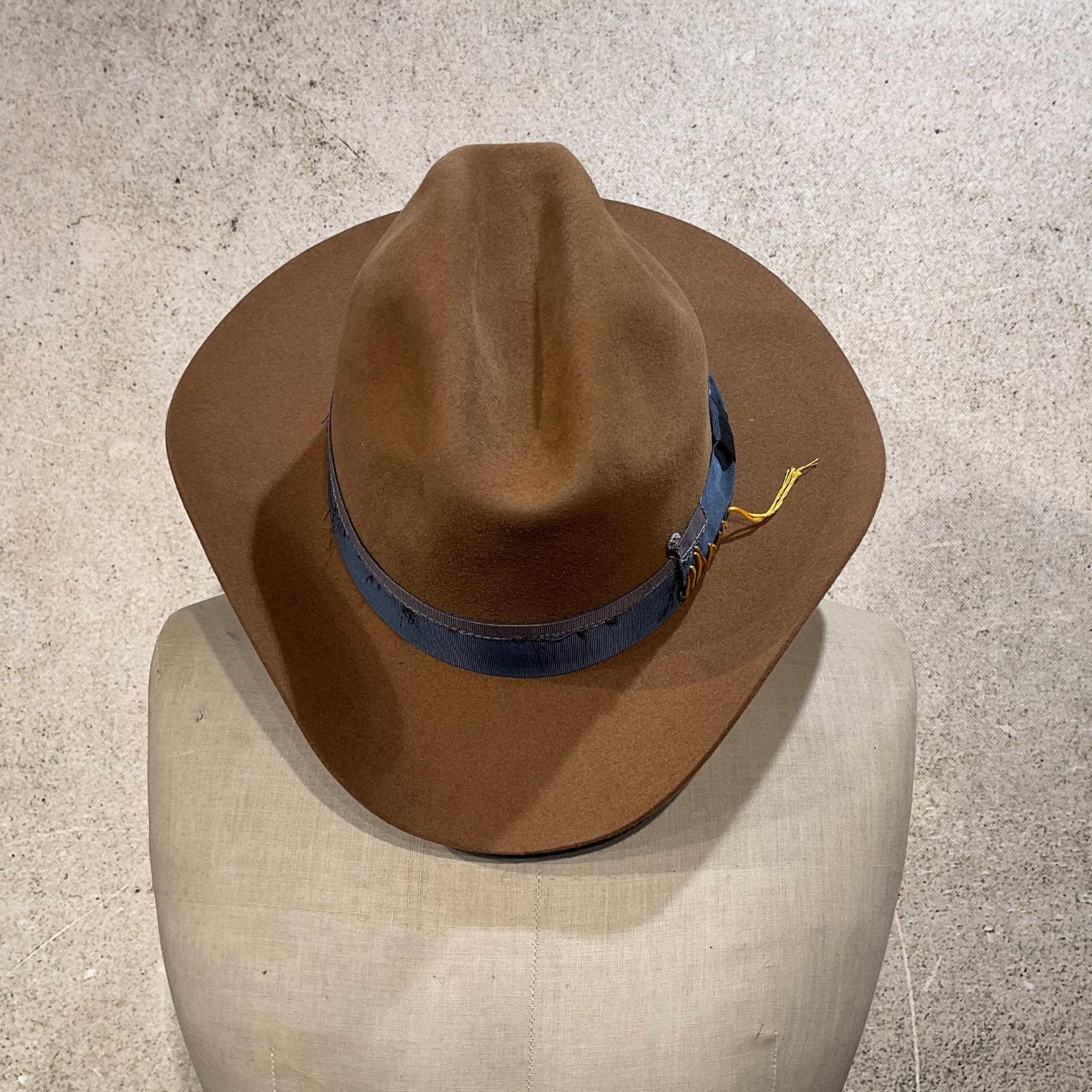 SuperDuper Luke Mend Rabbit Fur Felt Western Crown Hat Camel