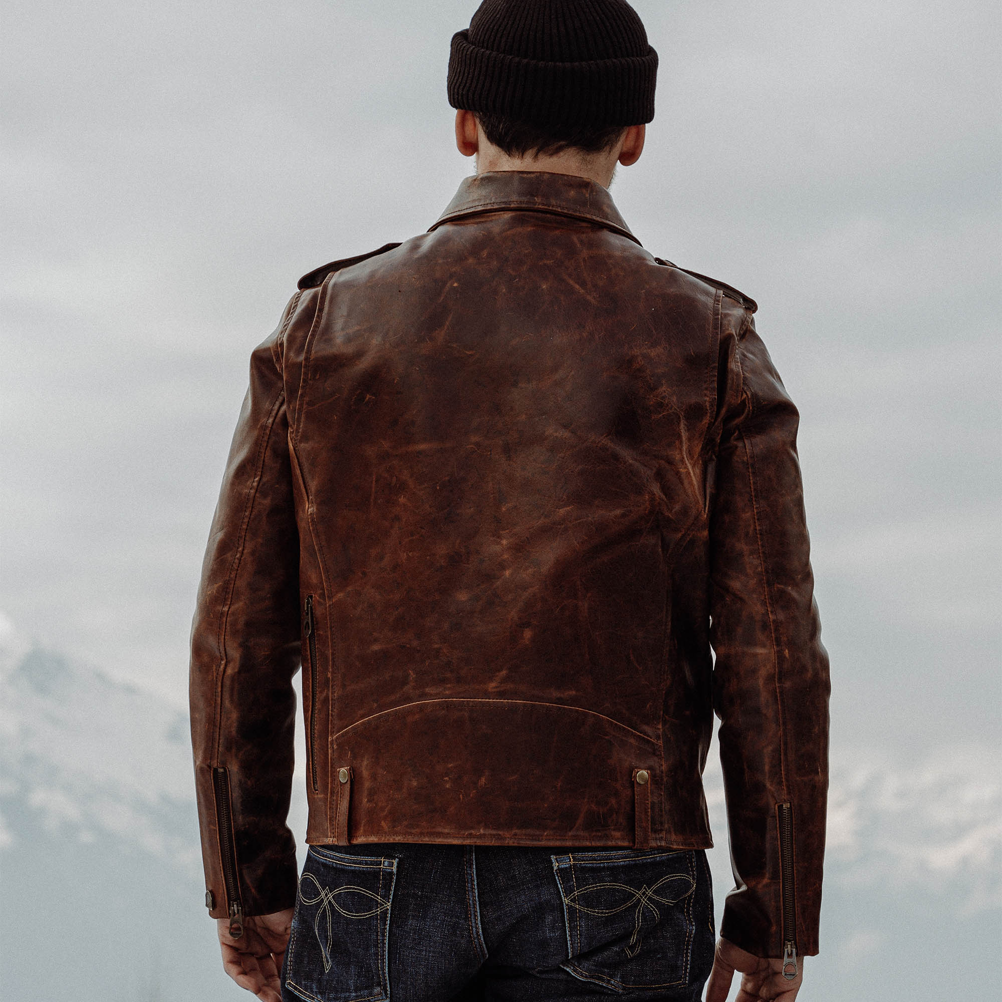“Chiodo” Whiskey Horsehide Leather Jacket