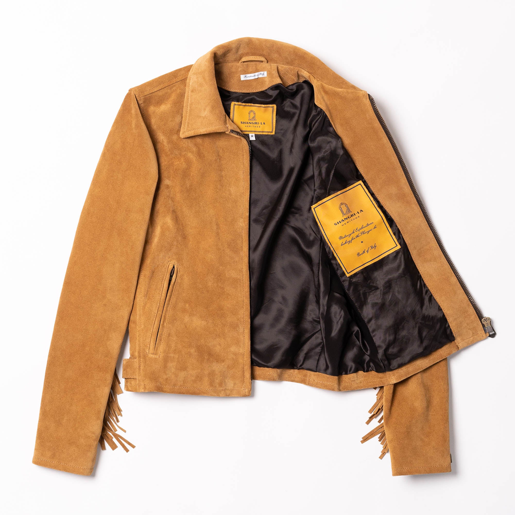 Shangri-la “Varenne” Womańs Fringe Sabbia Suede Jacket