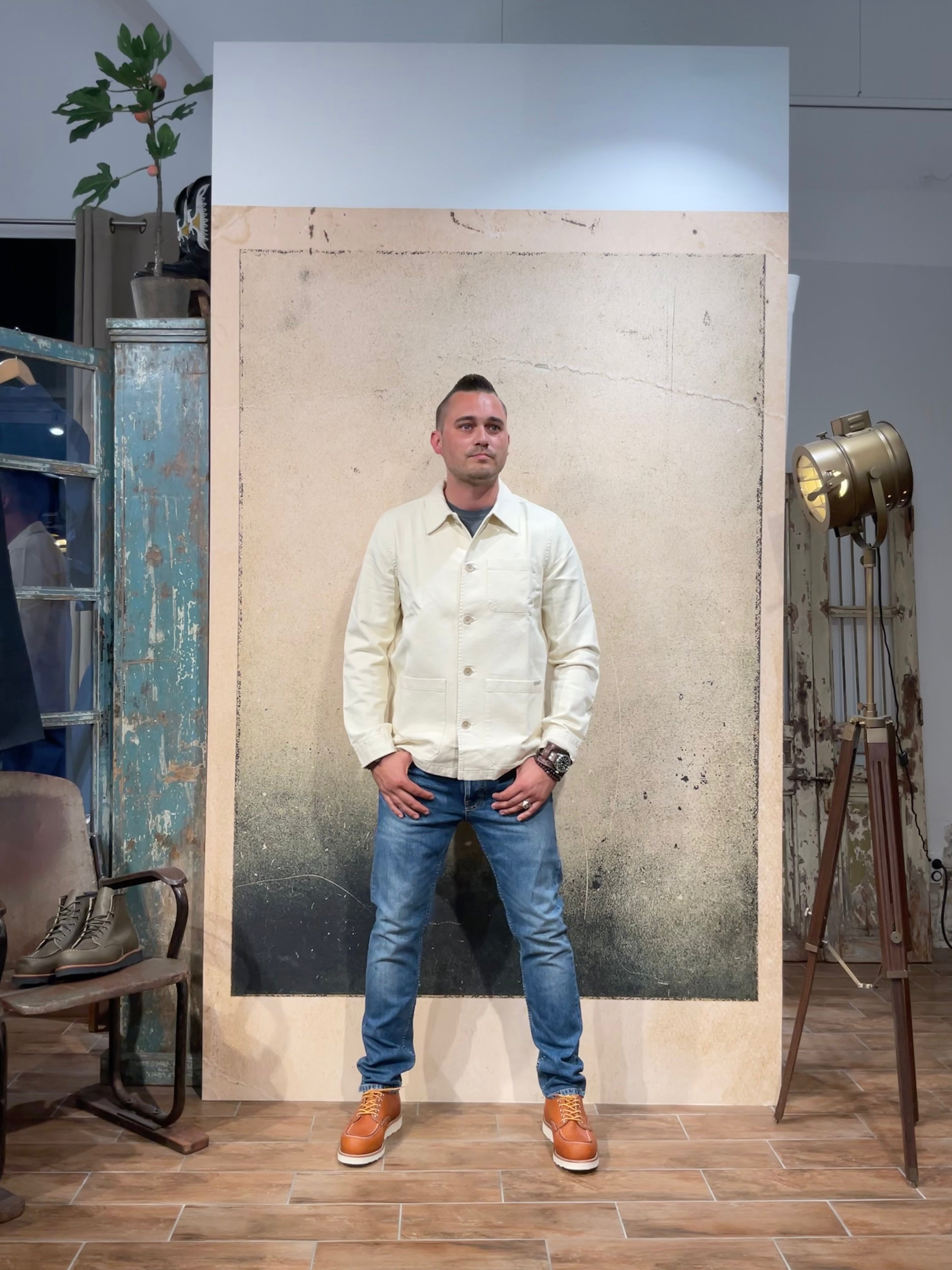 Nudie Jeans Barney Worker Jacket Ivory