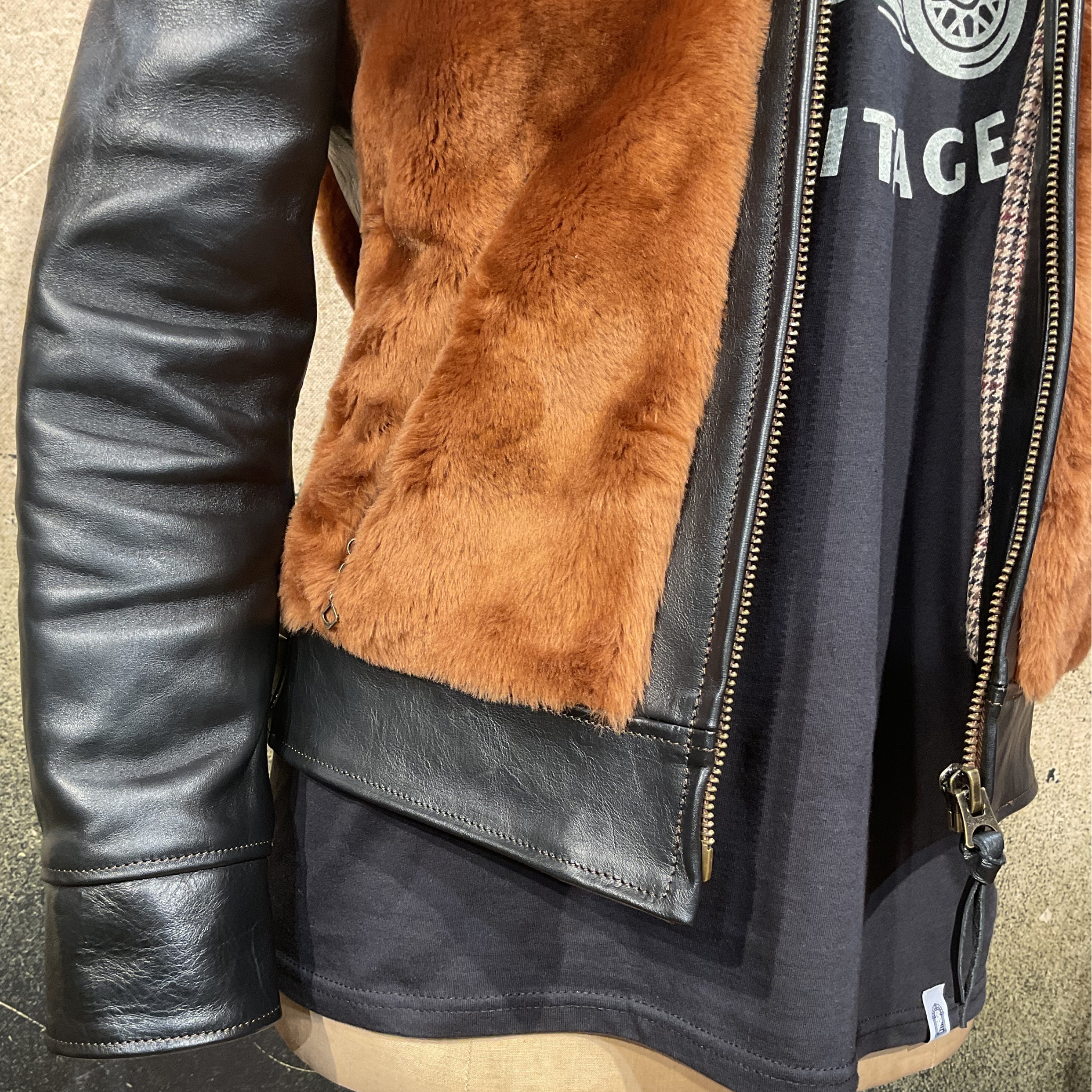 Shangri-la “Varenne” Black Horsehide Grizzly Jacket