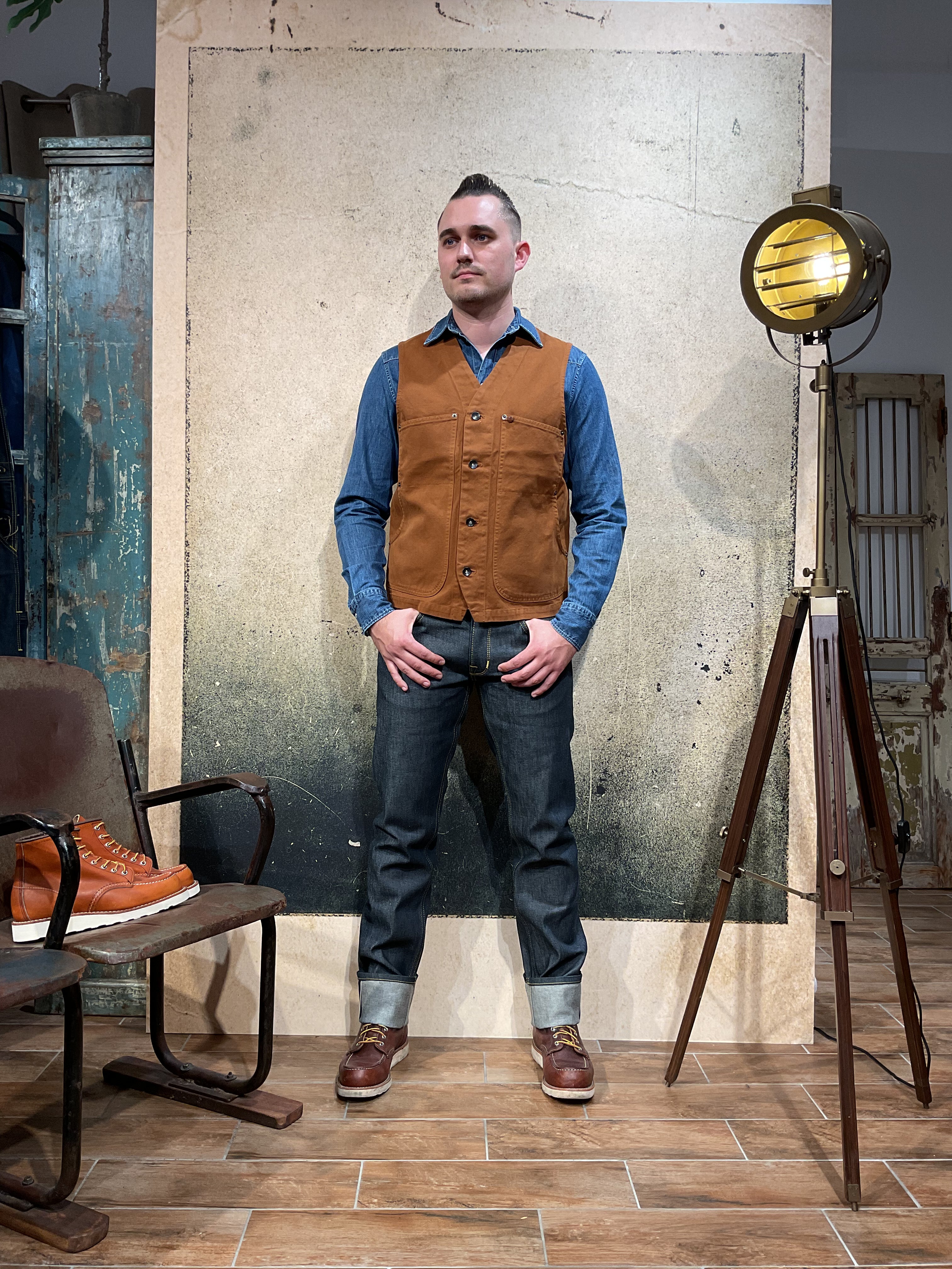 Tellason Ranchhand Vest Canvas Tabac