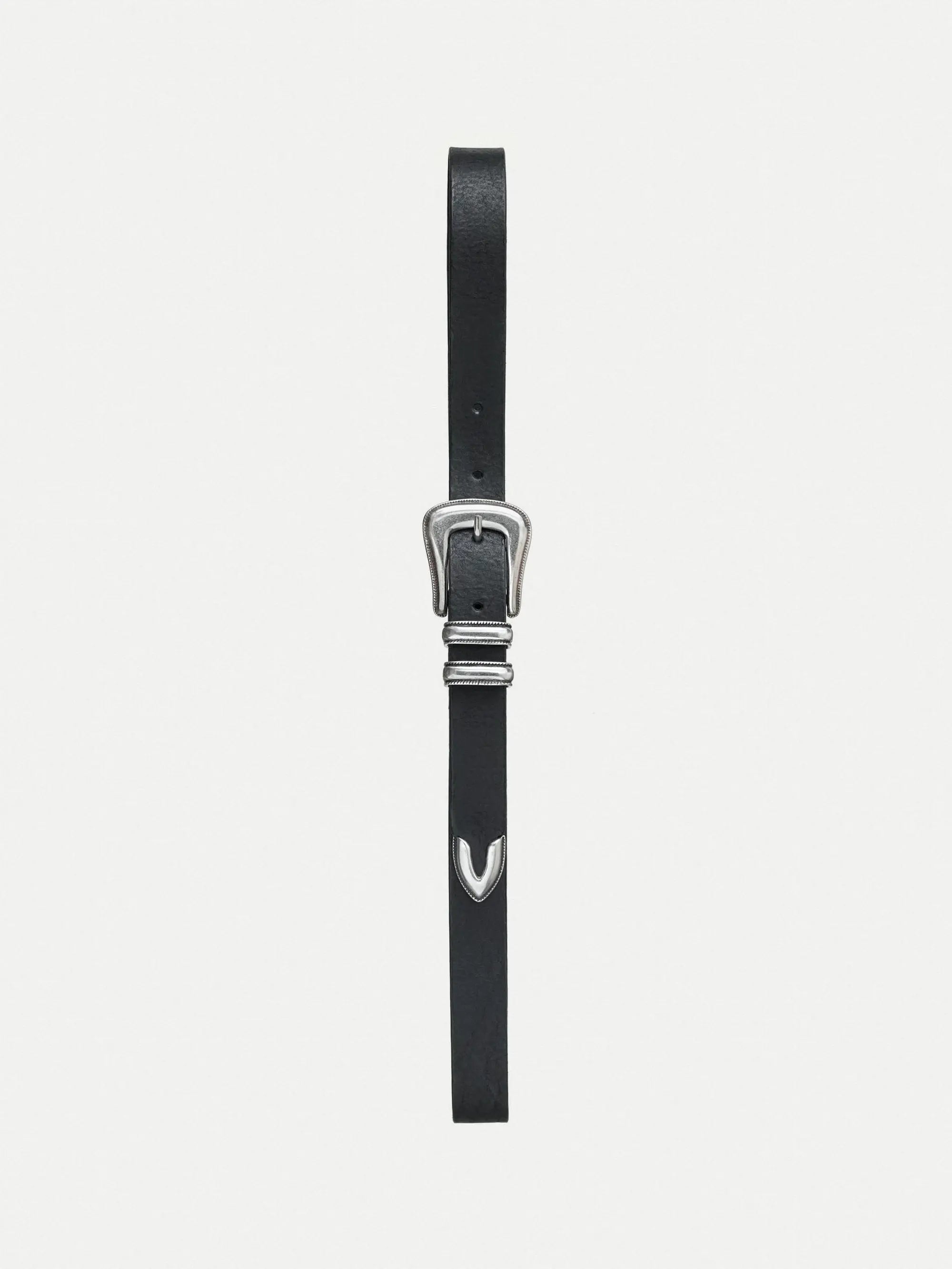 Nudie Jeans Western Silver Belt Black