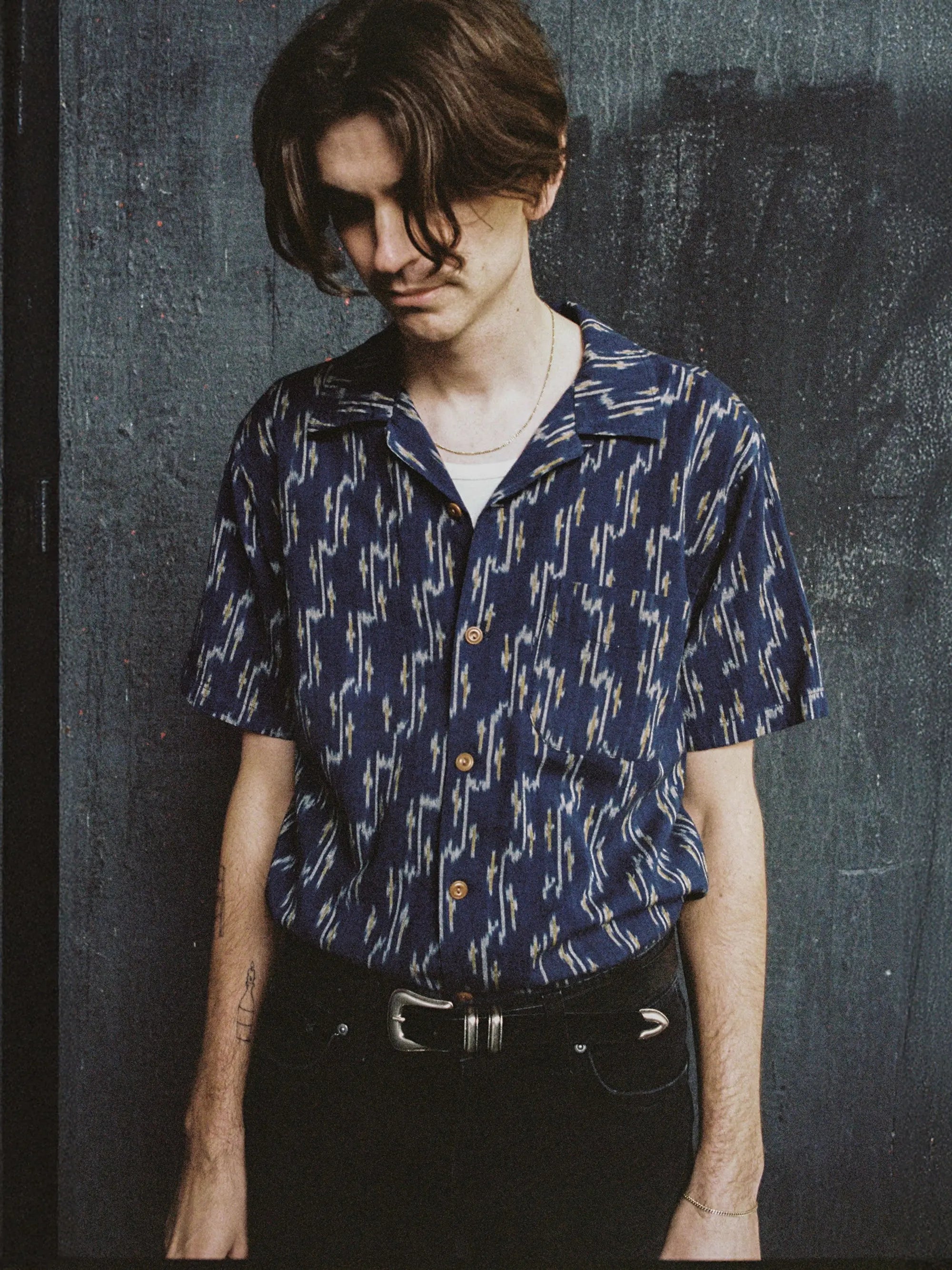 Arvid Ikat Shirt Blueberry