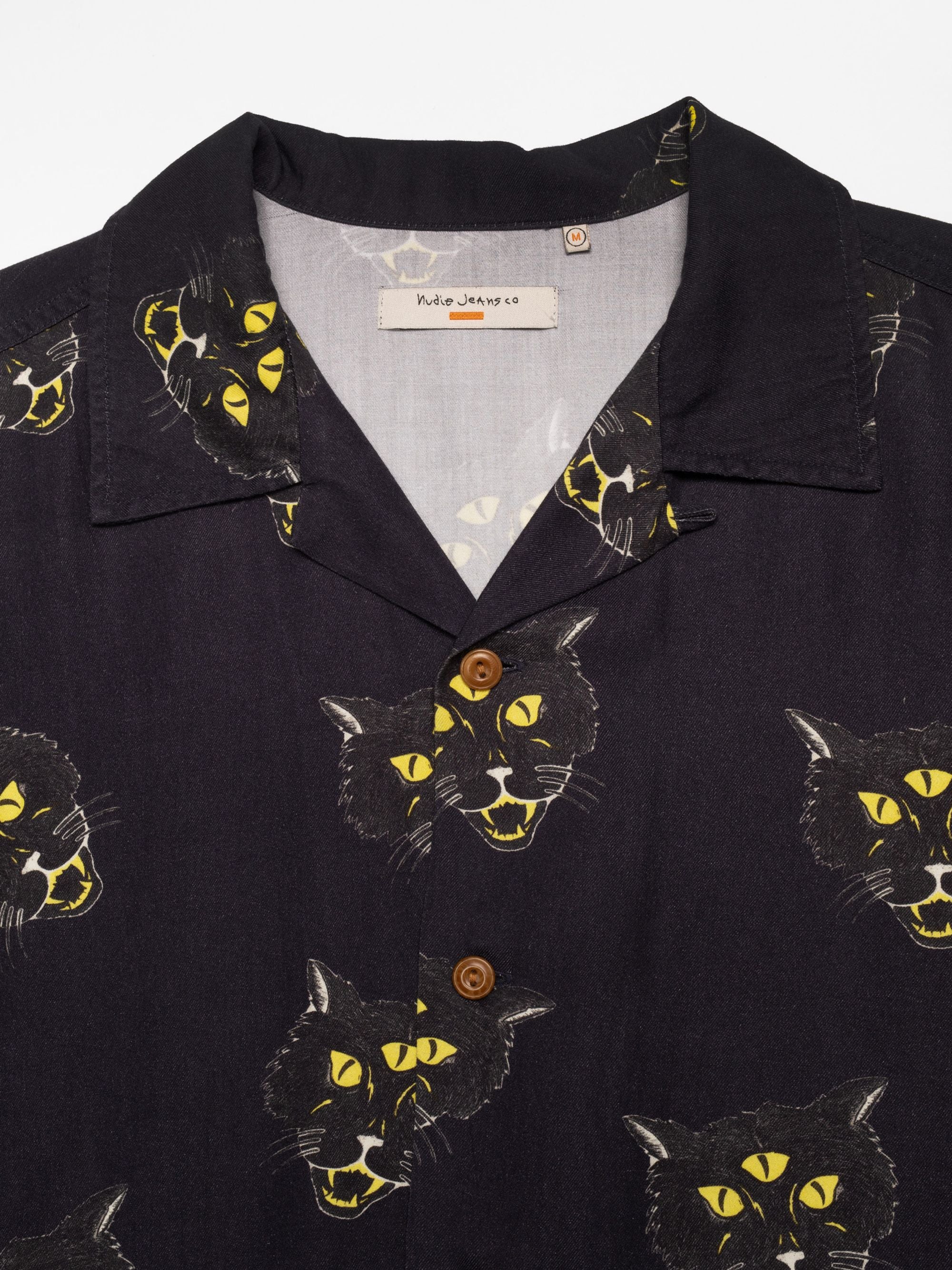 Nudie Jeans Arvid The Cat Hawaii Shirt Antracite
