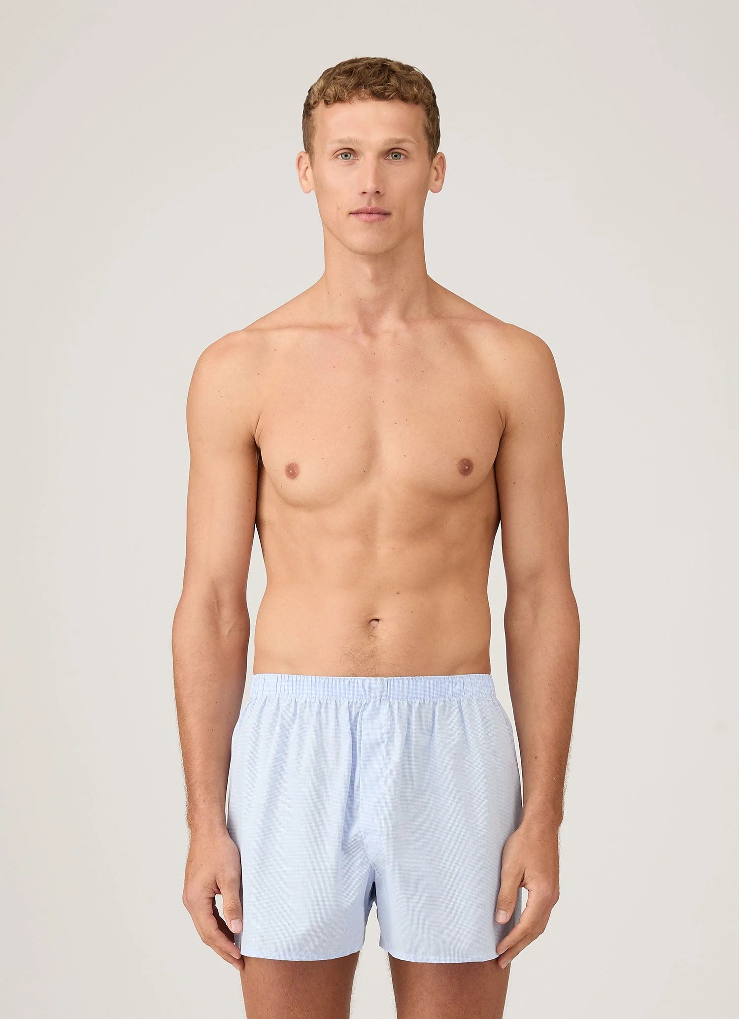 Klassische Boxershorts Hellblau Gingham