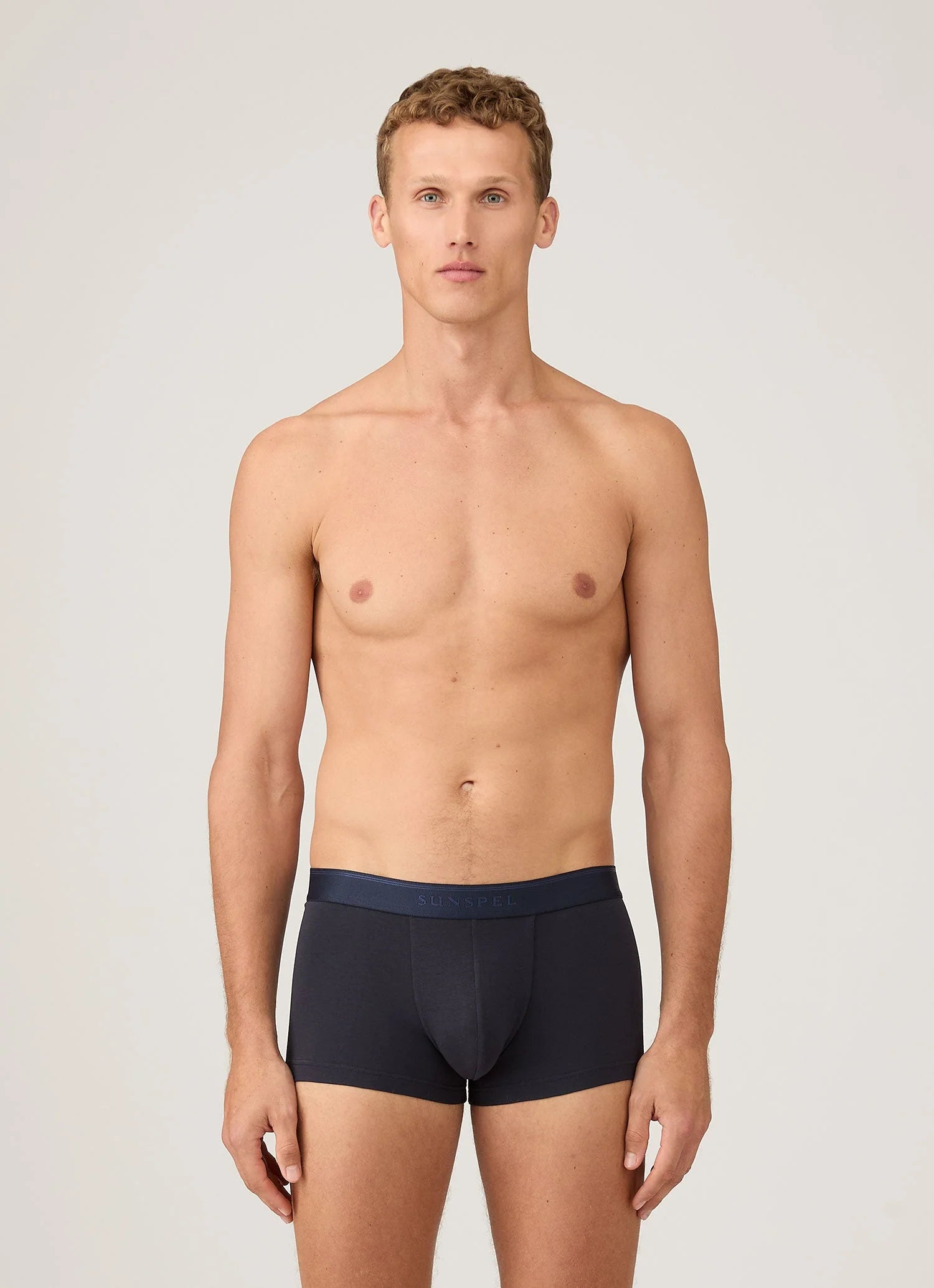 Baumwollstretch Trunkshorts 2er‑Pack Marineblau