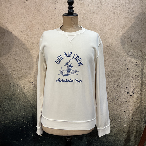 Bl'ker BLKMA Sweatshirt USN Air Crew Bianco Blue