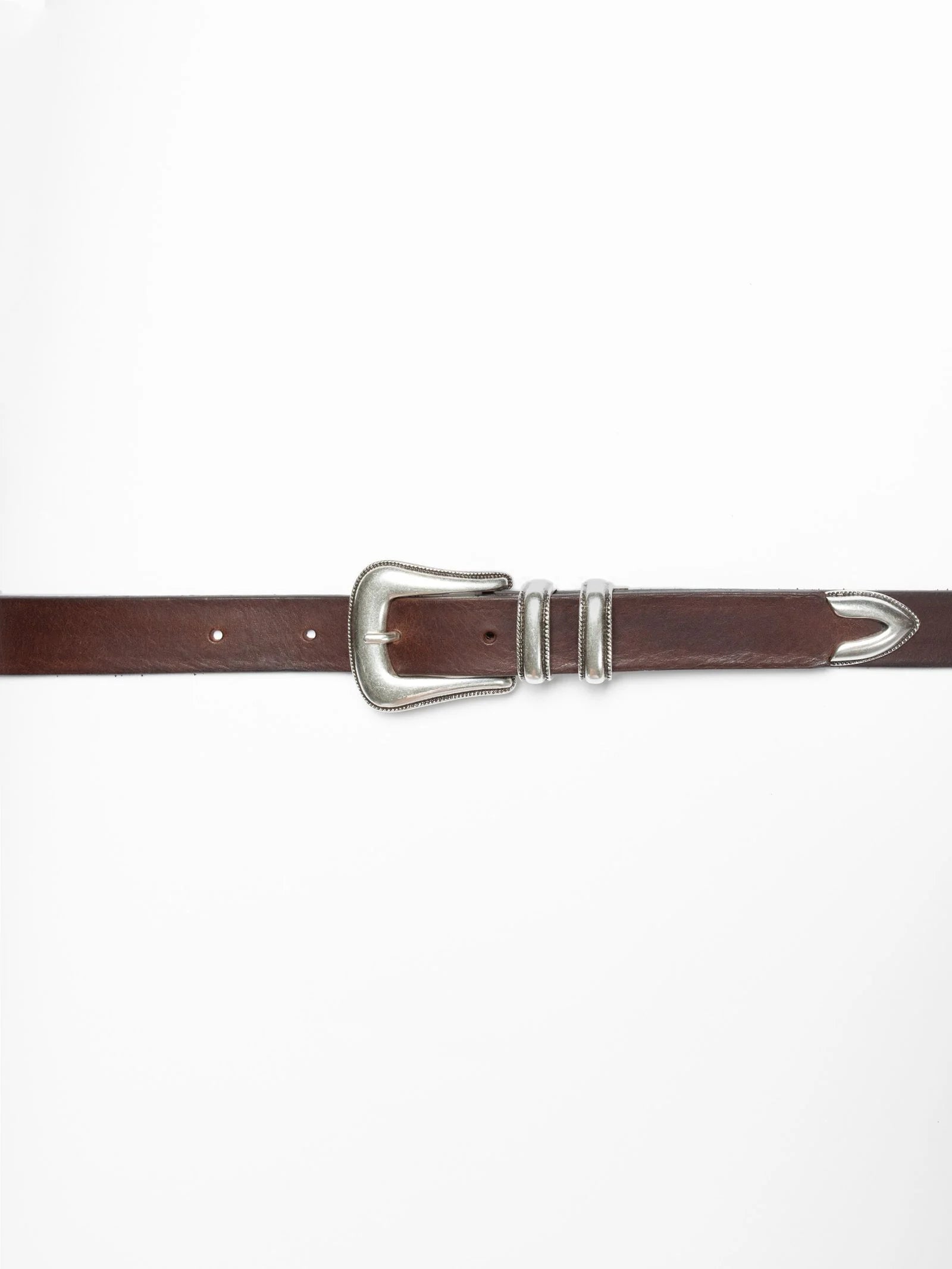 Western Silver Belt Toffee Brown