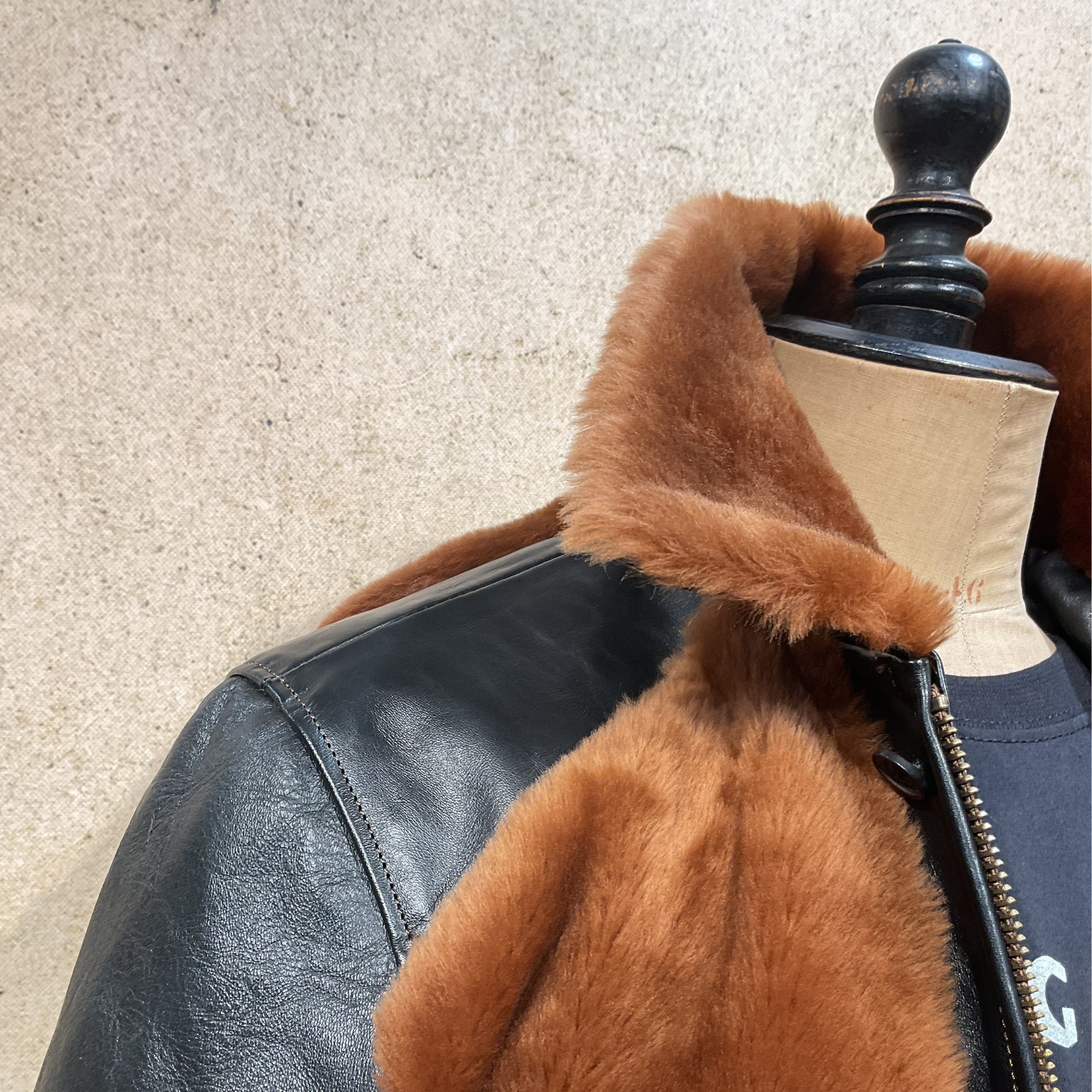 Shangri-la “Varenne” Black Horsehide Grizzly Jacket
