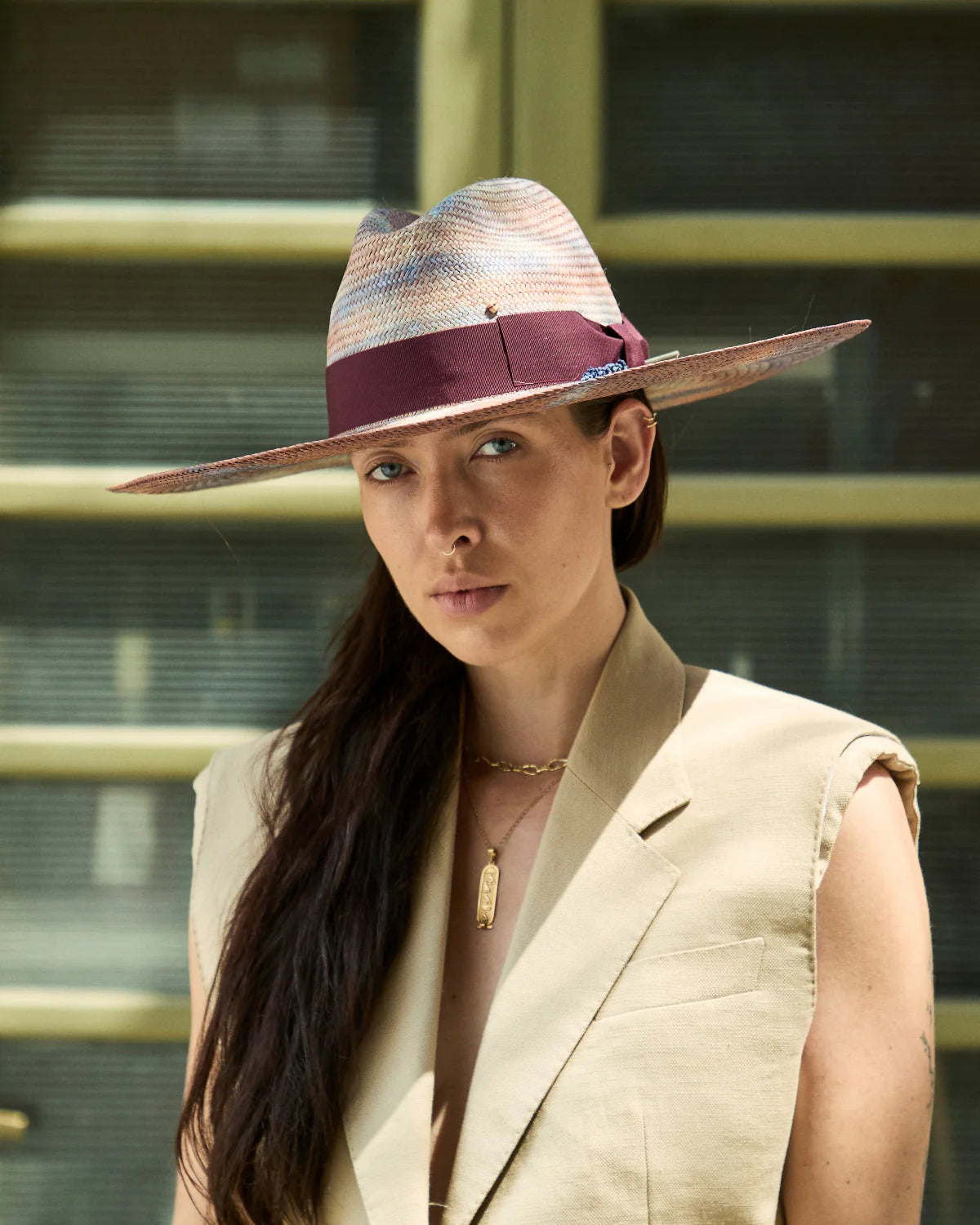 Masculine Panama Tie Dye Sunset