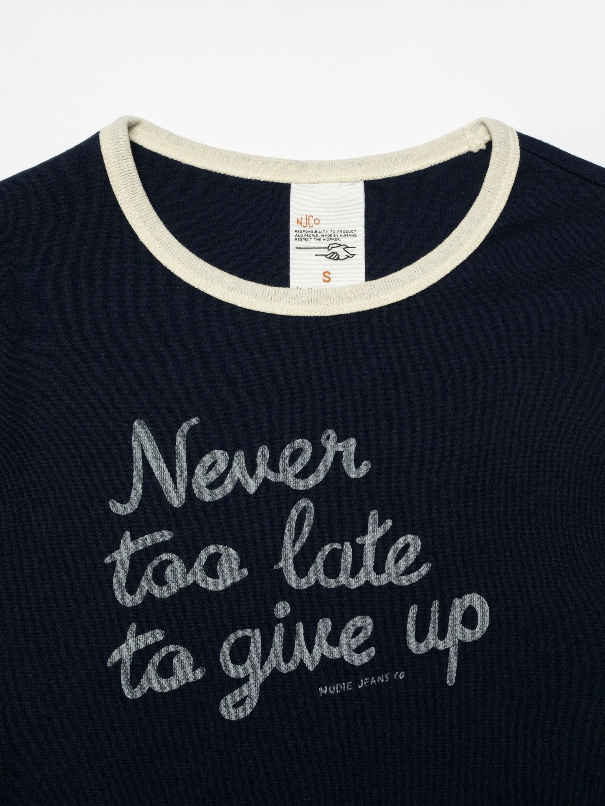 Nudie Jeans Eve Ringer Too Late T-Shirt Blueberry