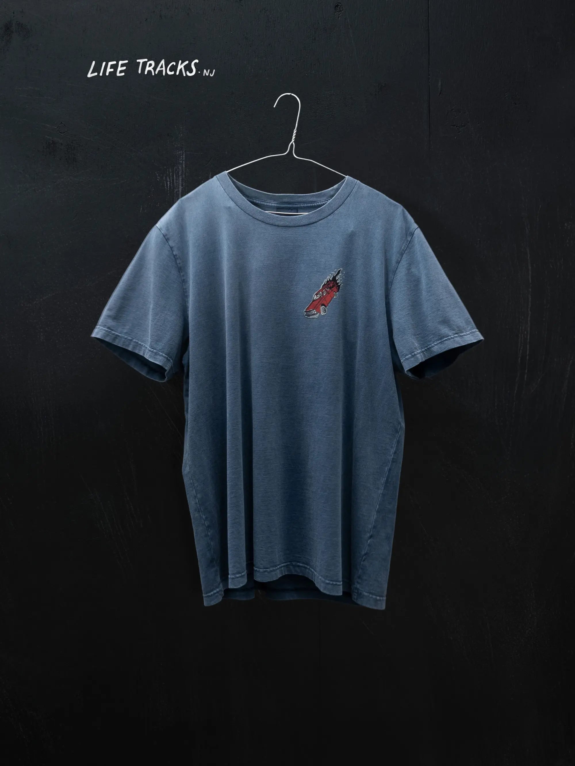 Nudie Jeans Roy Basement Tracks T-Shirt Blue