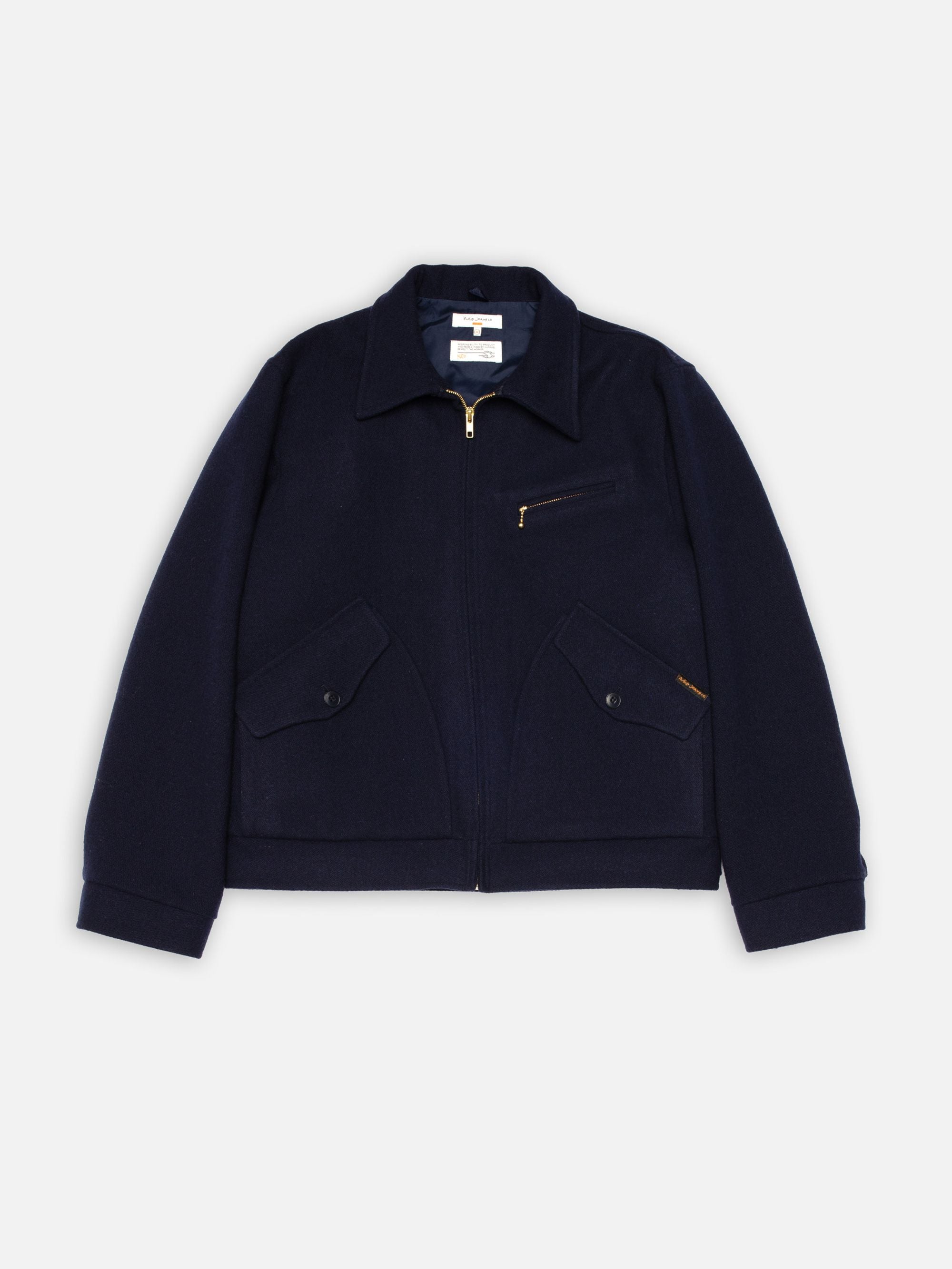 Nudie Jeans Blake Wool  Zip Jacket Blueberry