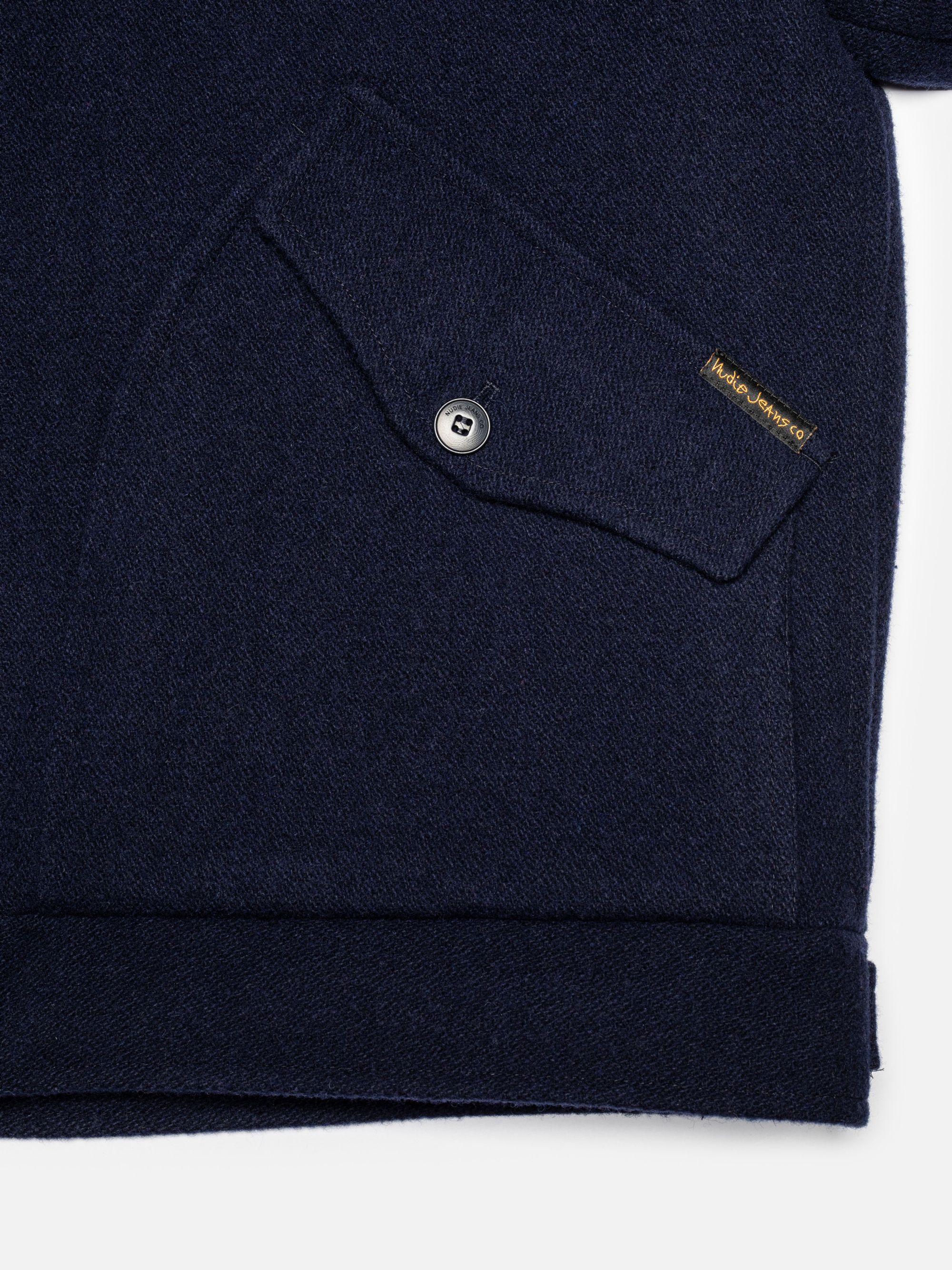 Nudie Jeans Blake Wool  Zip Jacket Blueberry