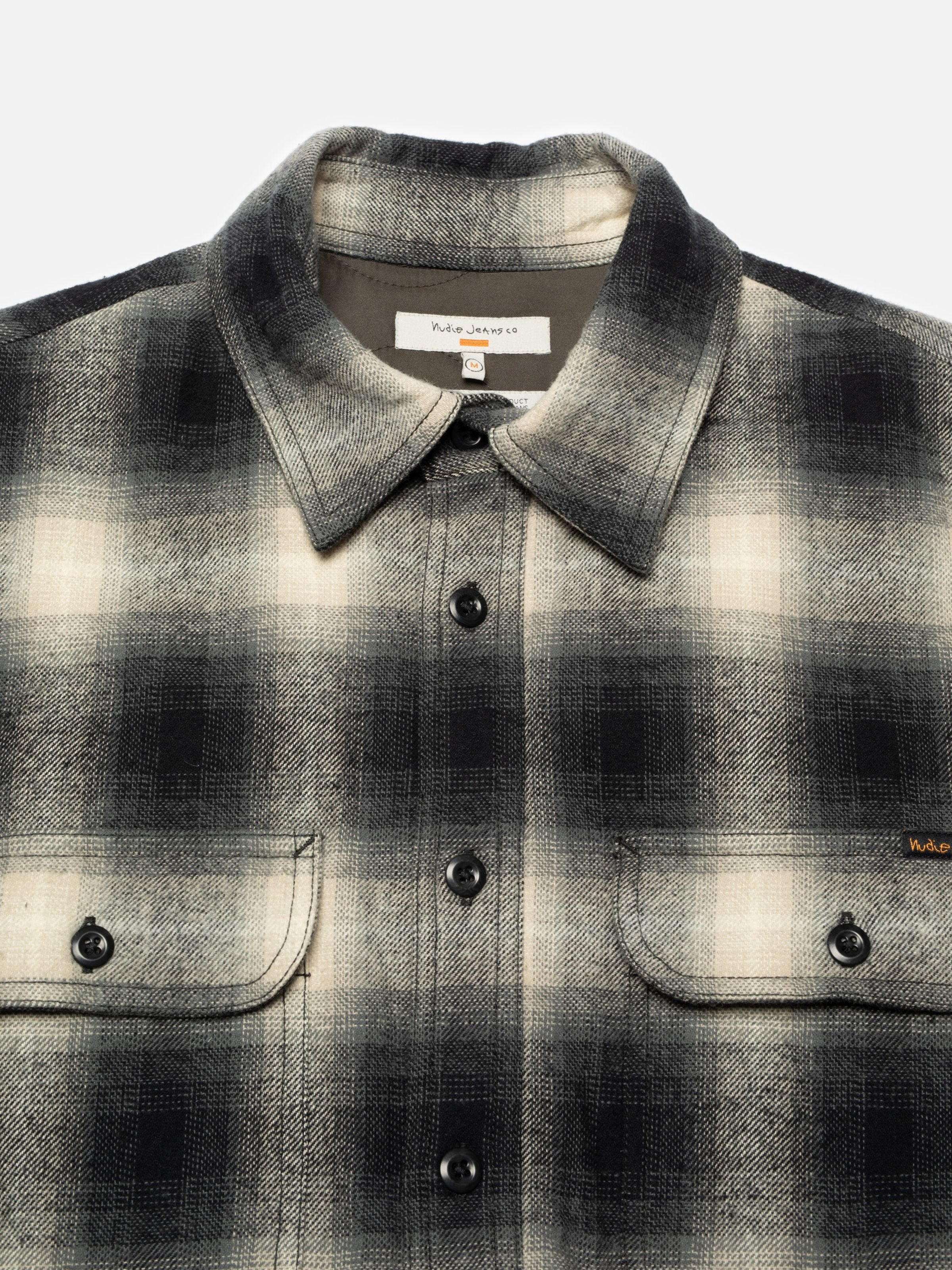 Glenn Padded Shadow Check Shirt Black