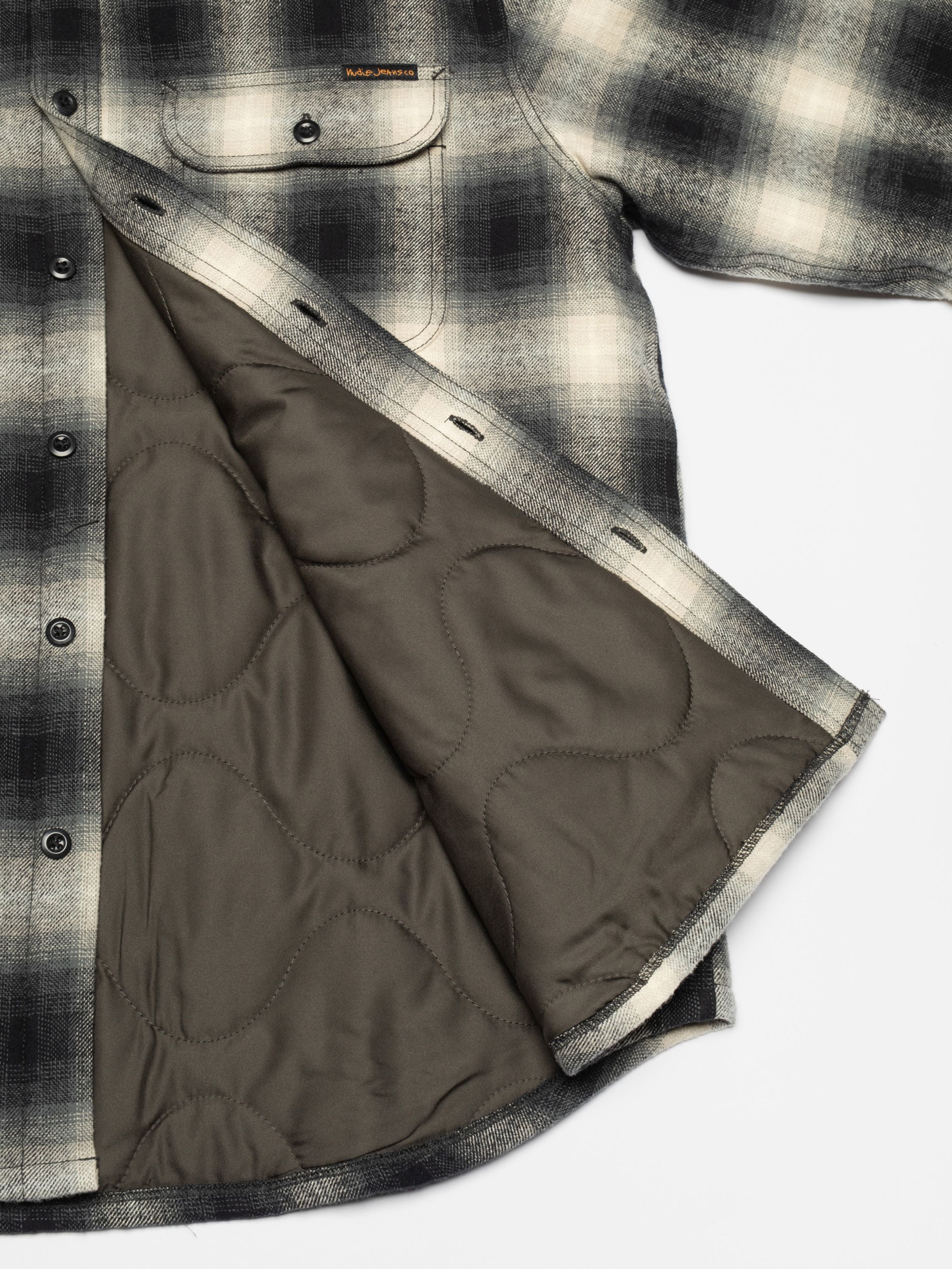 Glenn Padded Shadow Check Shirt Black