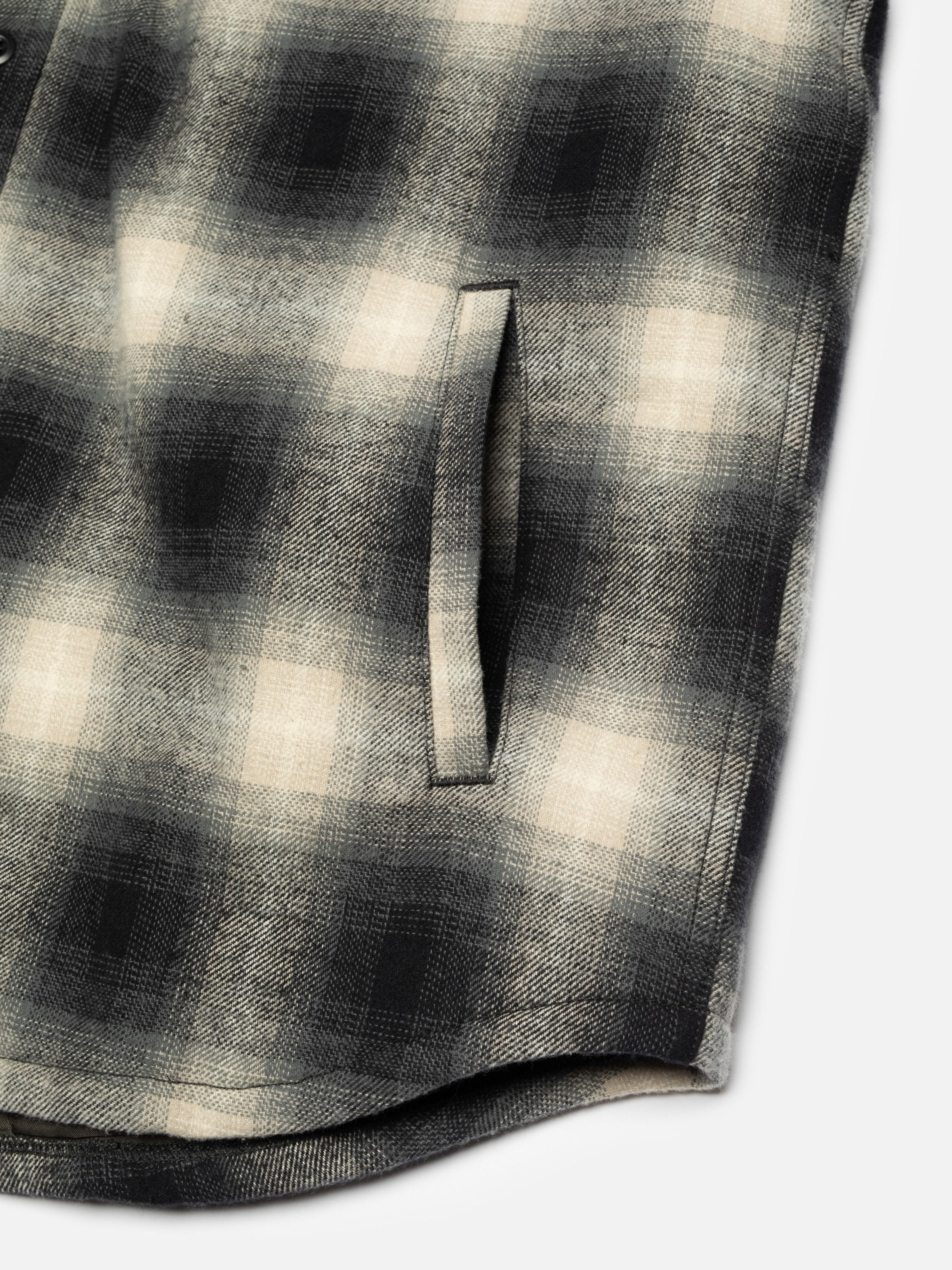 Glenn Padded Shadow Check Shirt Black