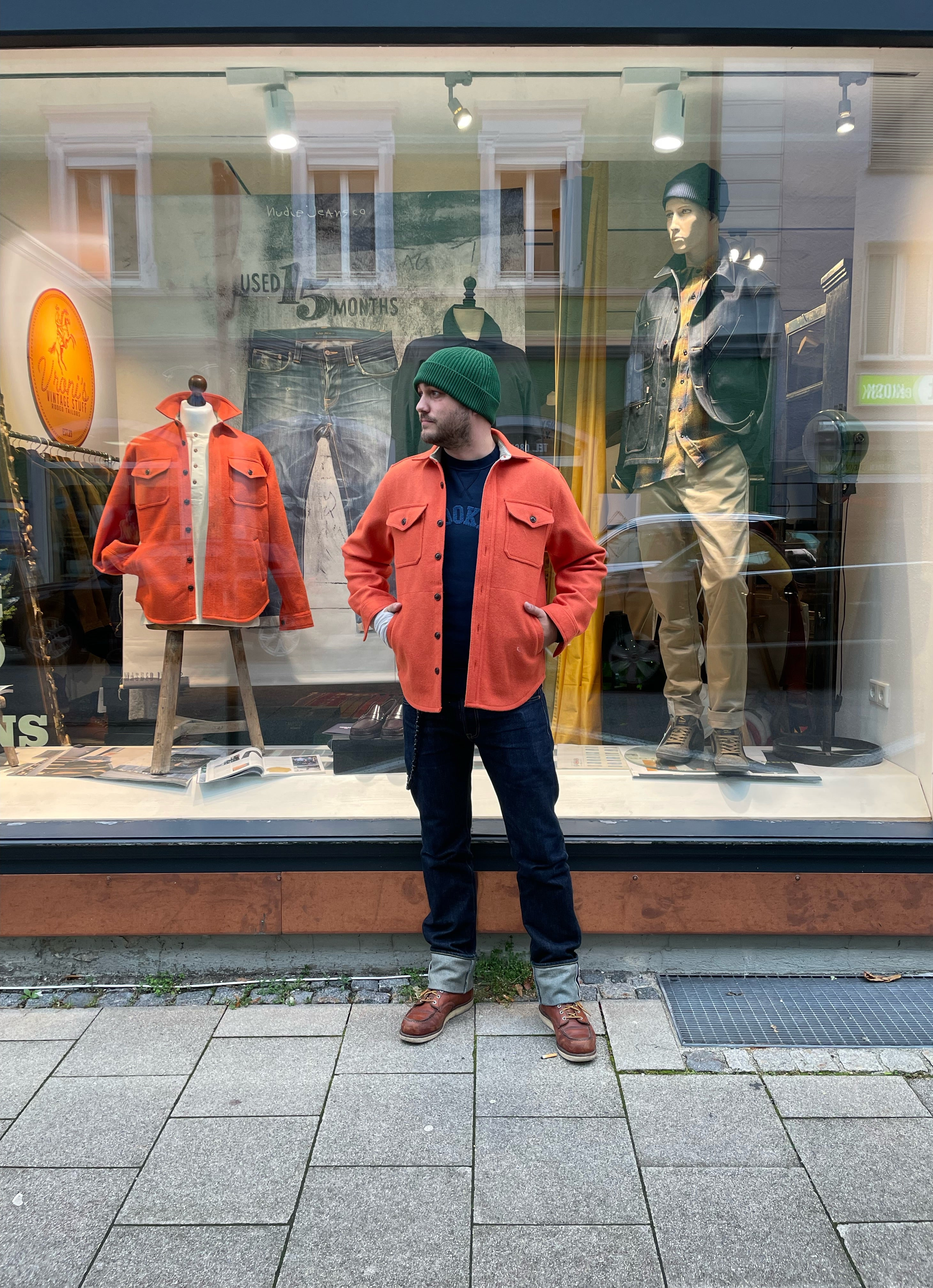 Chesapeakés Outdoor Wool Shirt 4 Pocket Color Orange