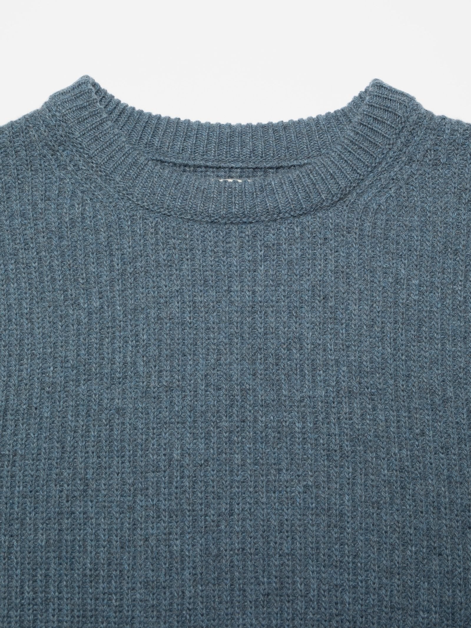 Nudie Jeans August Rib Wool Sweater Bluemelange