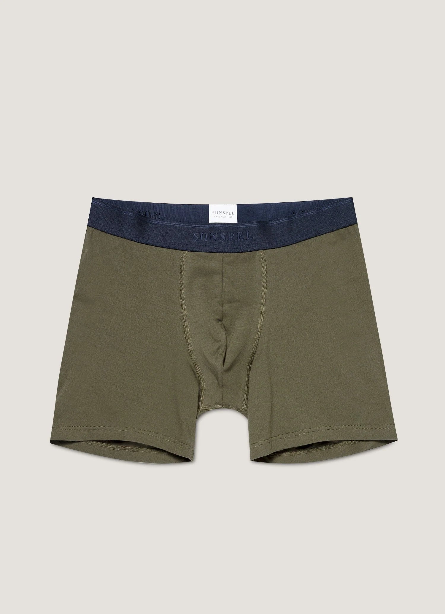 Baumwollstretch Shorts mit langem Bein Khaki