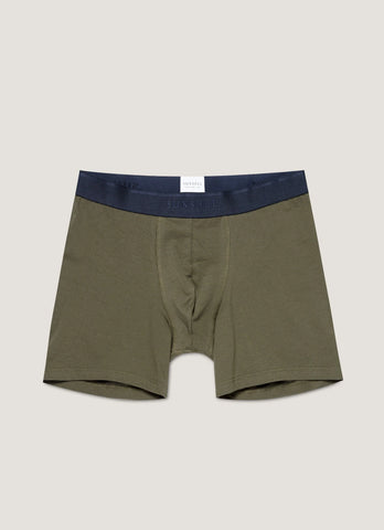 Baumwollstretch Shorts mit langem Bein Khaki