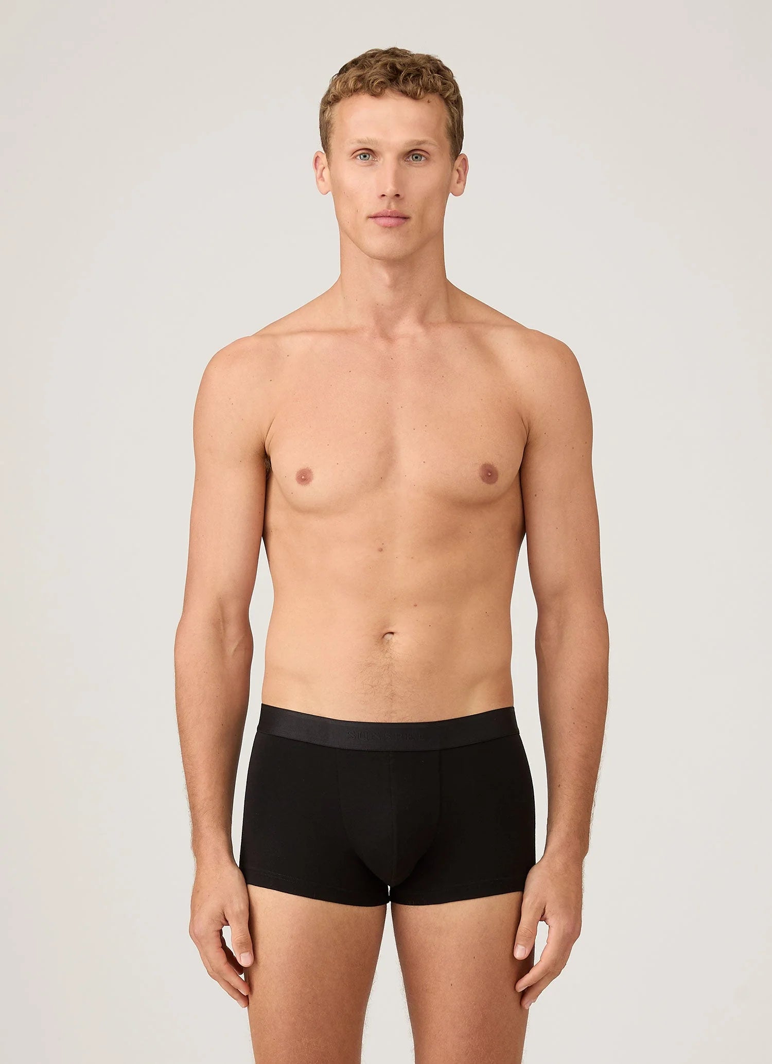 Baumwollstretch Trunkshorts 2er‑Pack schwarz