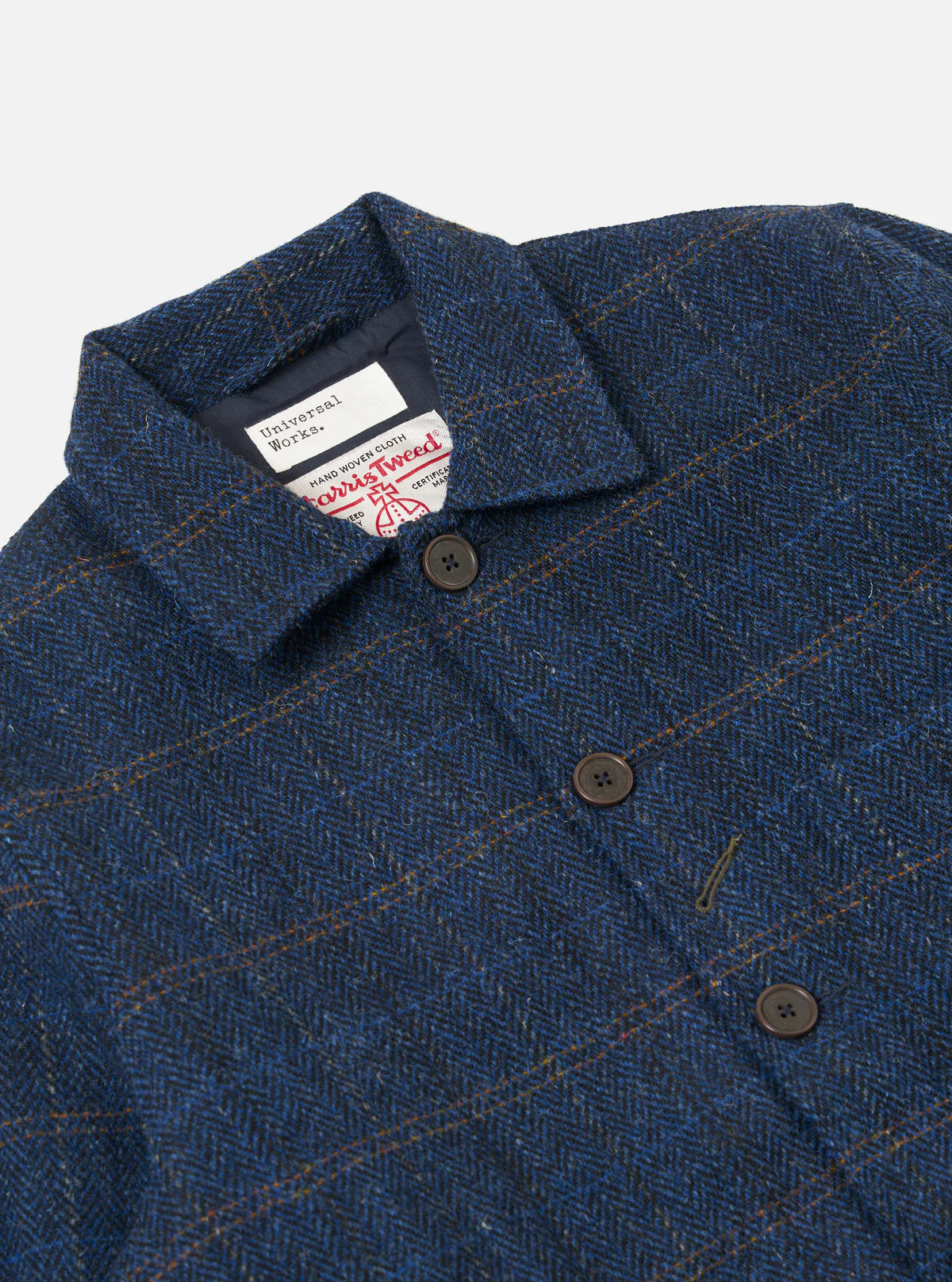 UNIVERSAL WORKS
Navy Blue Checked Harris Tweed Bakers C Jacket
